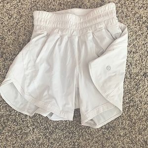white lululemon shorts